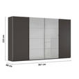 SCHWEBETÜRENSCHRANK 361/223/68 cm 4-türig  - Chromfarben, KONVENTIONELL, Glas/Holzwerkstoff (361/223/68cm) - Novel