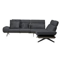 ECKSOFA in Flachgewebe Graublau  270/239 cm  - Graublau/Dunkelgrau, Design, Textil/Metall (270/239cm) - Koinor