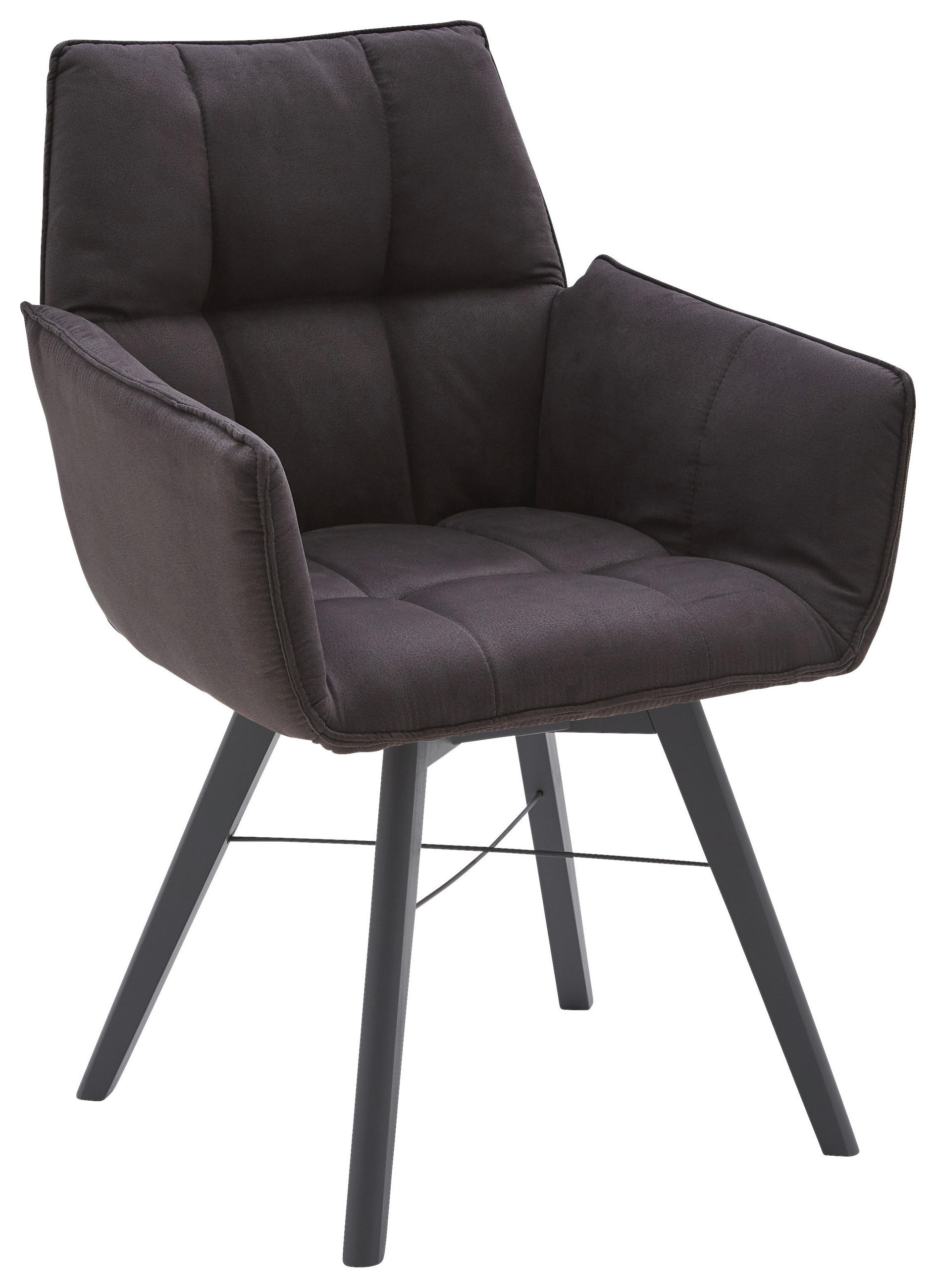 ARMLEHNSTUHL  in Flachgewebe  - Schwarz/Grau, Design, Holz/Textil (61/87/63cm) - Waldwelt