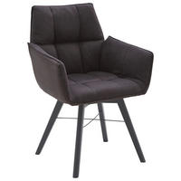 ARMLEHNSTUHL drehbar  in Flachgewebe  - Schwarz/Grau, Design, Holz/Textil (61/87/63cm) - Waldwelt