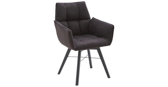 ARMLEHNSTUHL in Flachgewebe - Schwarz/Grau, Design, Holz/Textil (61/87/63cm) - Waldwelt