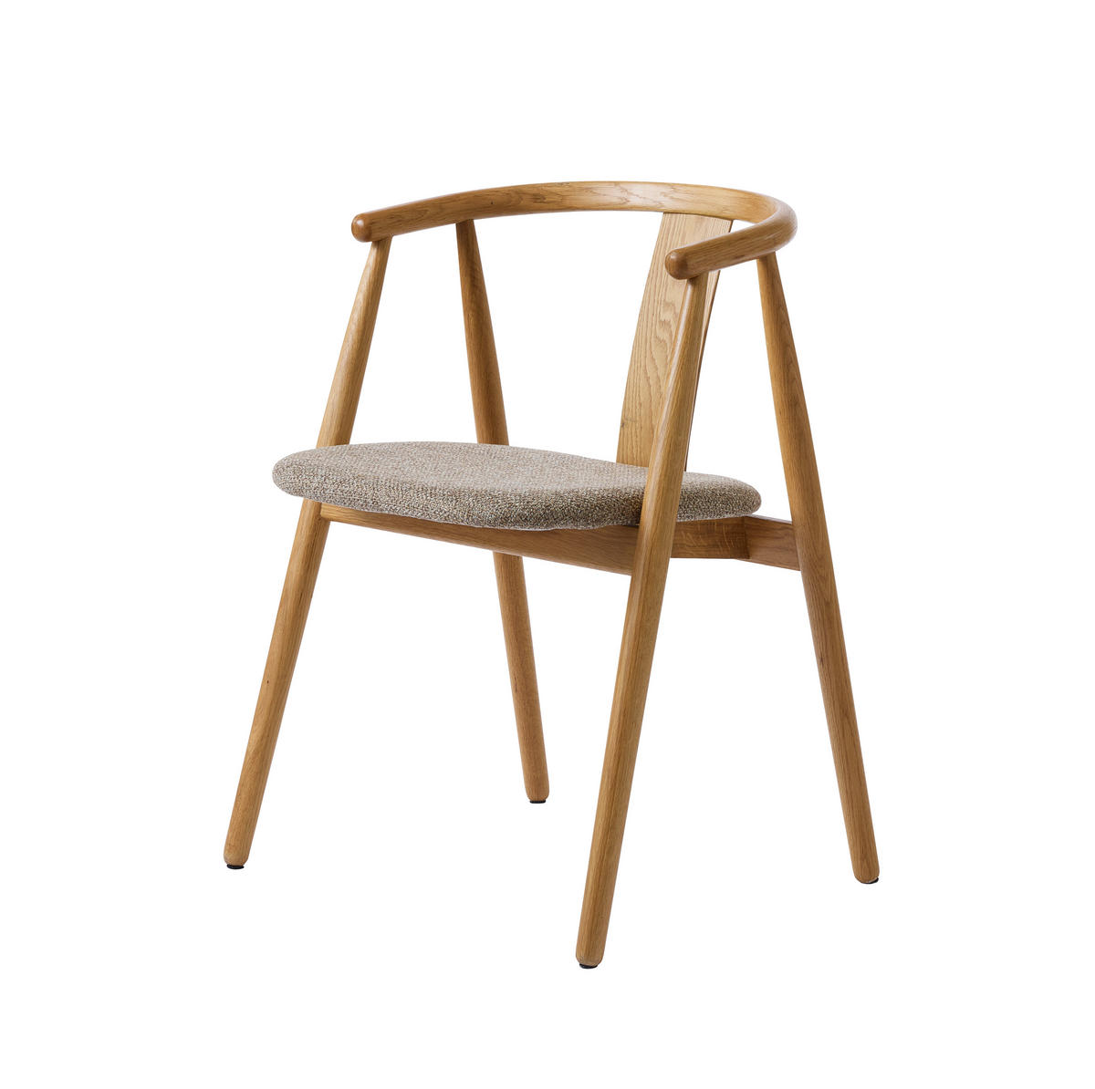 ARMLEHNSTUHL  in Webstoff  - Eichefarben/Naturfarben, Basics, Holz/Textil (59/76,6/52cm) - Boxxx