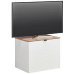 TV-ELEMENT Weiß, Eiche Artisan  60/62/44 cm  - Schwarz/Weiß, MODERN, Holzwerkstoff/Metall (60/62/44cm) - Hom`in