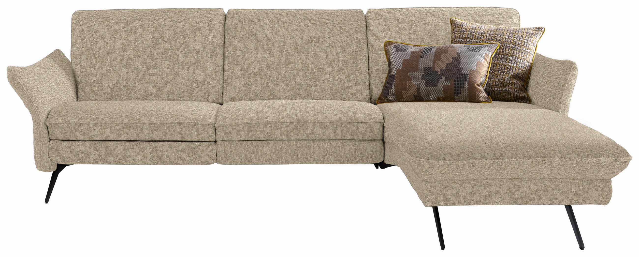 ECKSOFA in Mikrofaser Hellbraun  262/158 cm  - Hellbraun/Anthrazit, Design, Textil/Metall (262/158cm) - Himolla Komfortklass