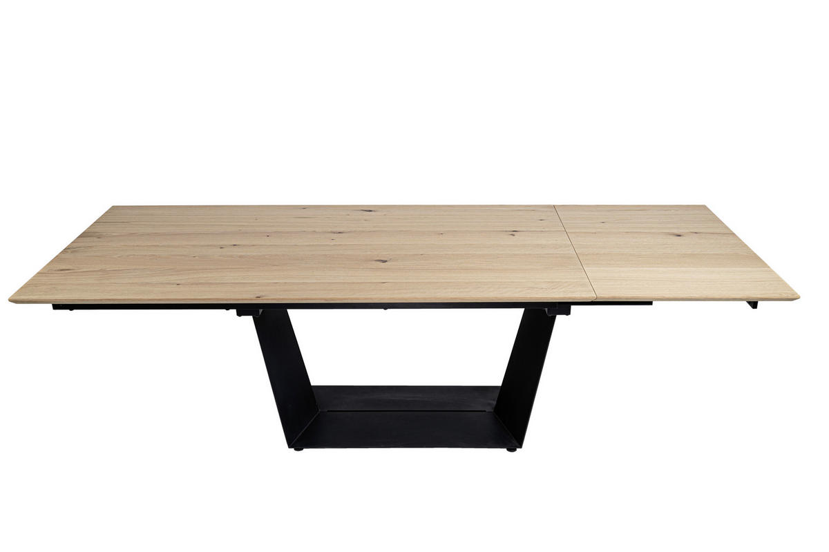 ESSTISCH in Holz, Metall, Holzwerkstoff 190-255/100/76 cm  - Eichefarben/Schwarz, MODERN, Holz/Holzwerkstoff (190-255/100/76cm) - Valdera