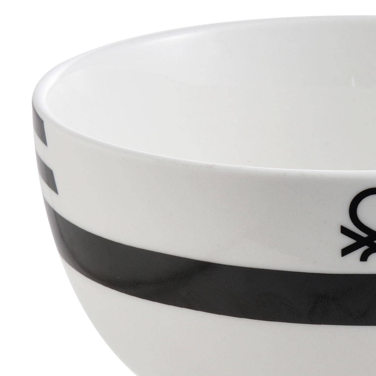 MÜSLISCHALENSET BENETTON 4-teilig  - Schwarz/Weiß, Basics, Keramik (15/14,7/19,2cm) - Benetton