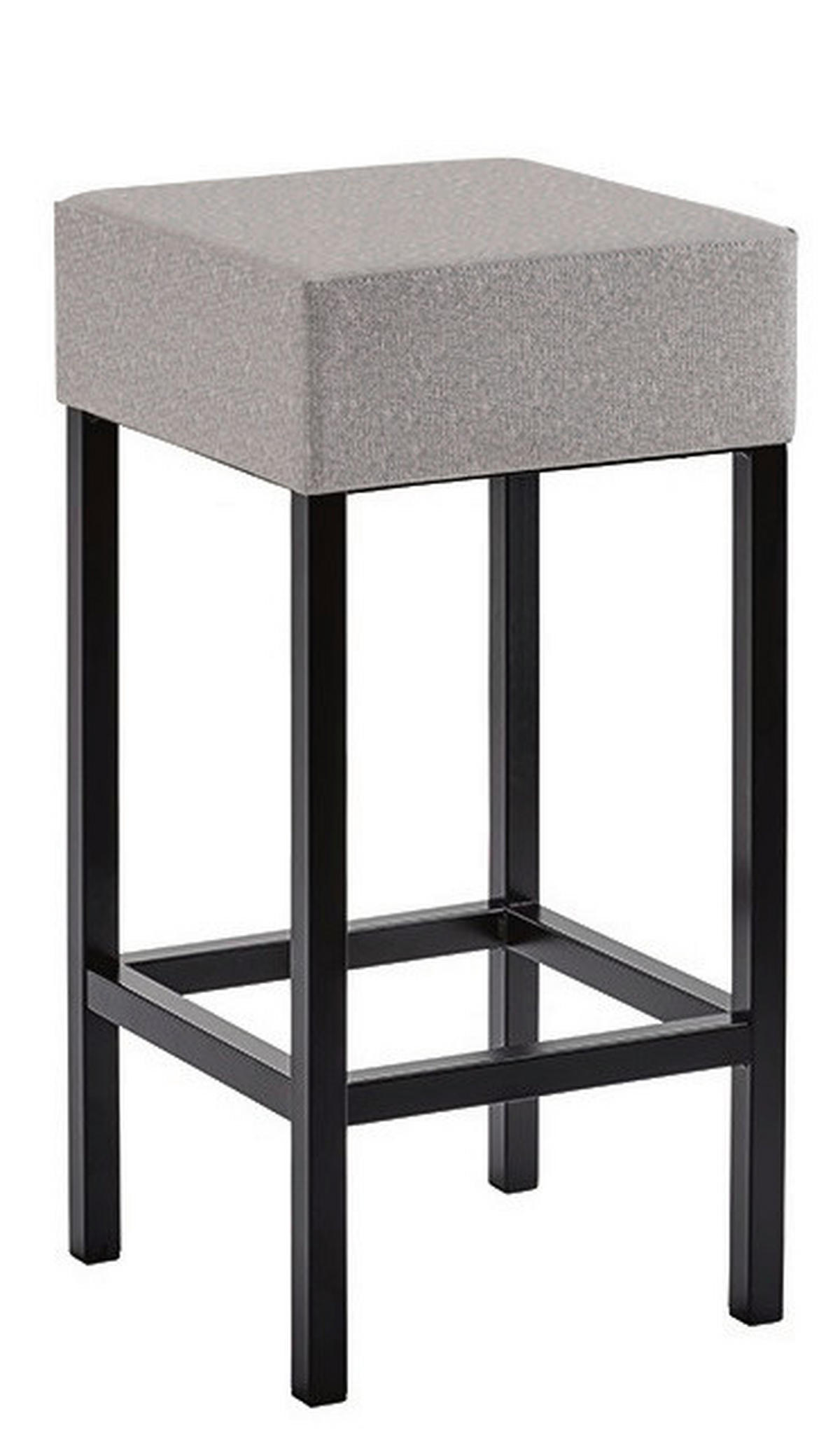BARHOCKER Flachgewebe Grau, Schwarz Edelstahl  - Schwarz/Grau, Design, Textil/Metall - Novel