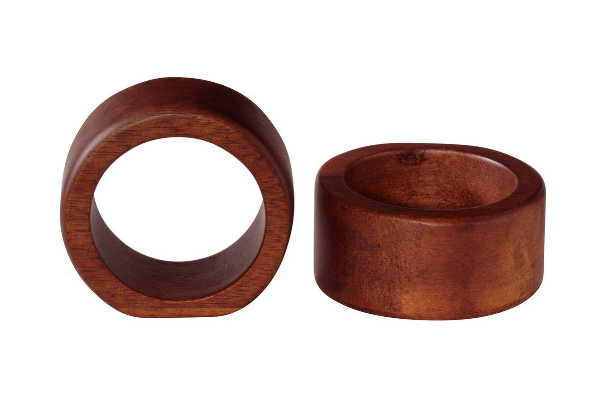 SERVIETTENRINGESET   - Braun, Basics, Holz (5,3/2,5cm) - ASA