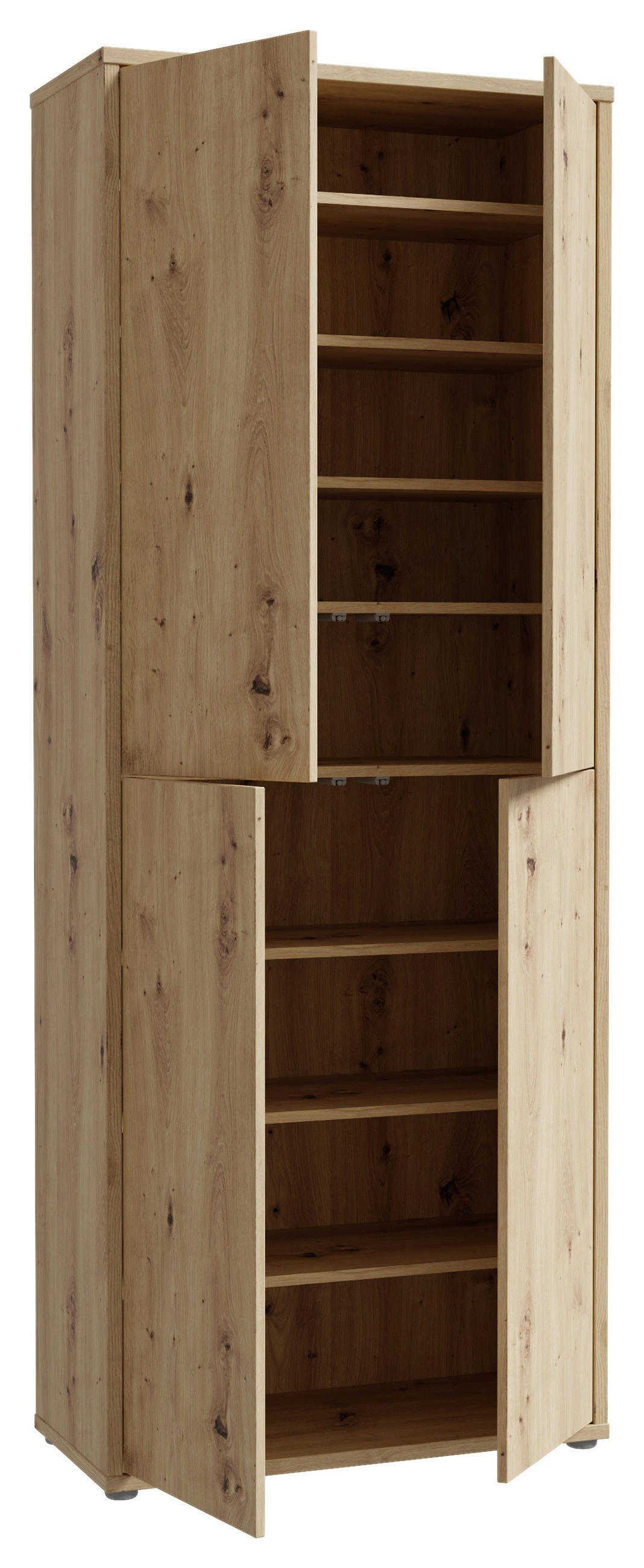 SCHUHSCHRANK  in 75/192/35 cm  - Eiche Artisan/Grau, Basics, Holzwerkstoff/Kunststoff (75/192/35cm) - Xora