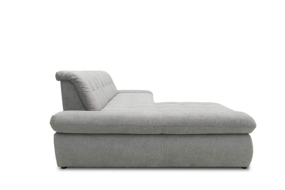 ECKSOFA in Mikrofaser Grau  172/300 cm  - Chromfarben/Grau, KONVENTIONELL, Textil/Metall (172/300cm) - MID.YOU