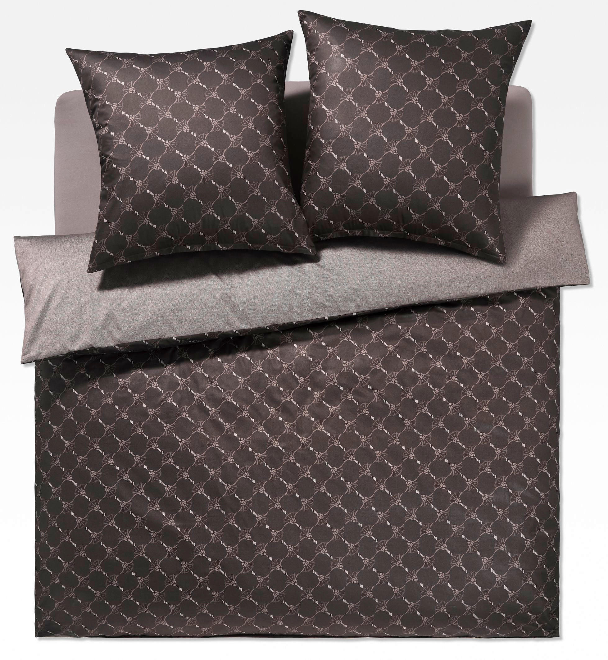 WENDEBETTWÄSCHE Cornflower Double Makosatin 240/220 cm  - Schwarz/Braun, Basics, Textil (240/220cm) - Joop!