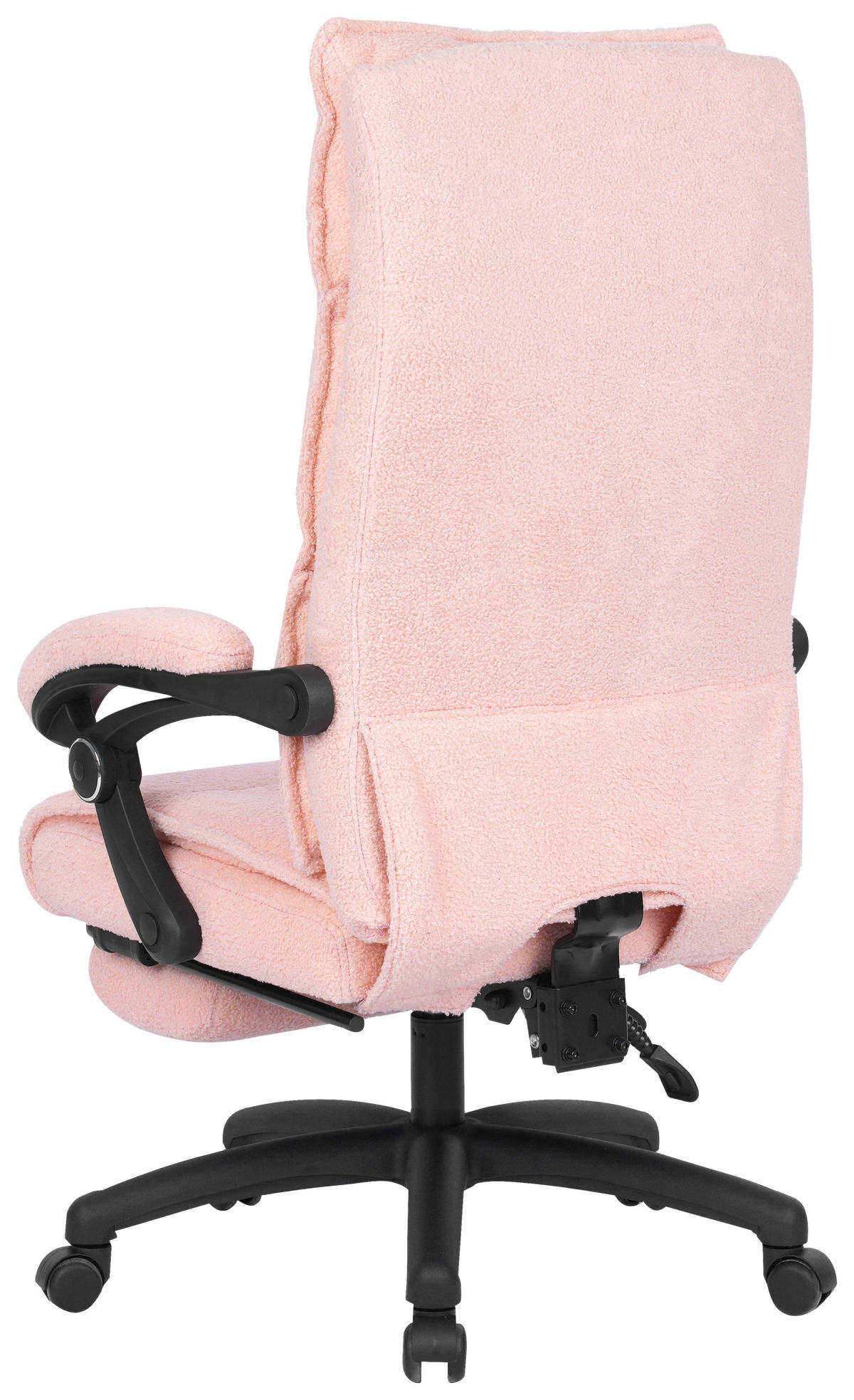 CHEFSESSEL Teddystoff Rosa  - Schwarz/Rosa, Design, Kunststoff/Textil (64,5/112/120/65cm) - Carryhome