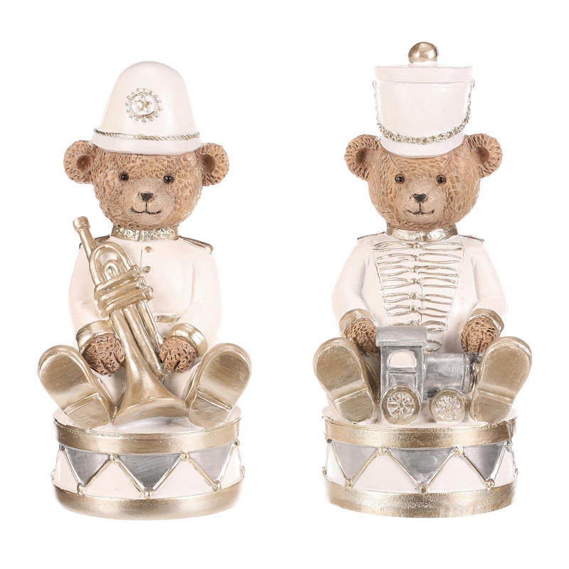 VÁNOČNÍ FIGURKA - béžová, Basics, plast (8/15/7cm)