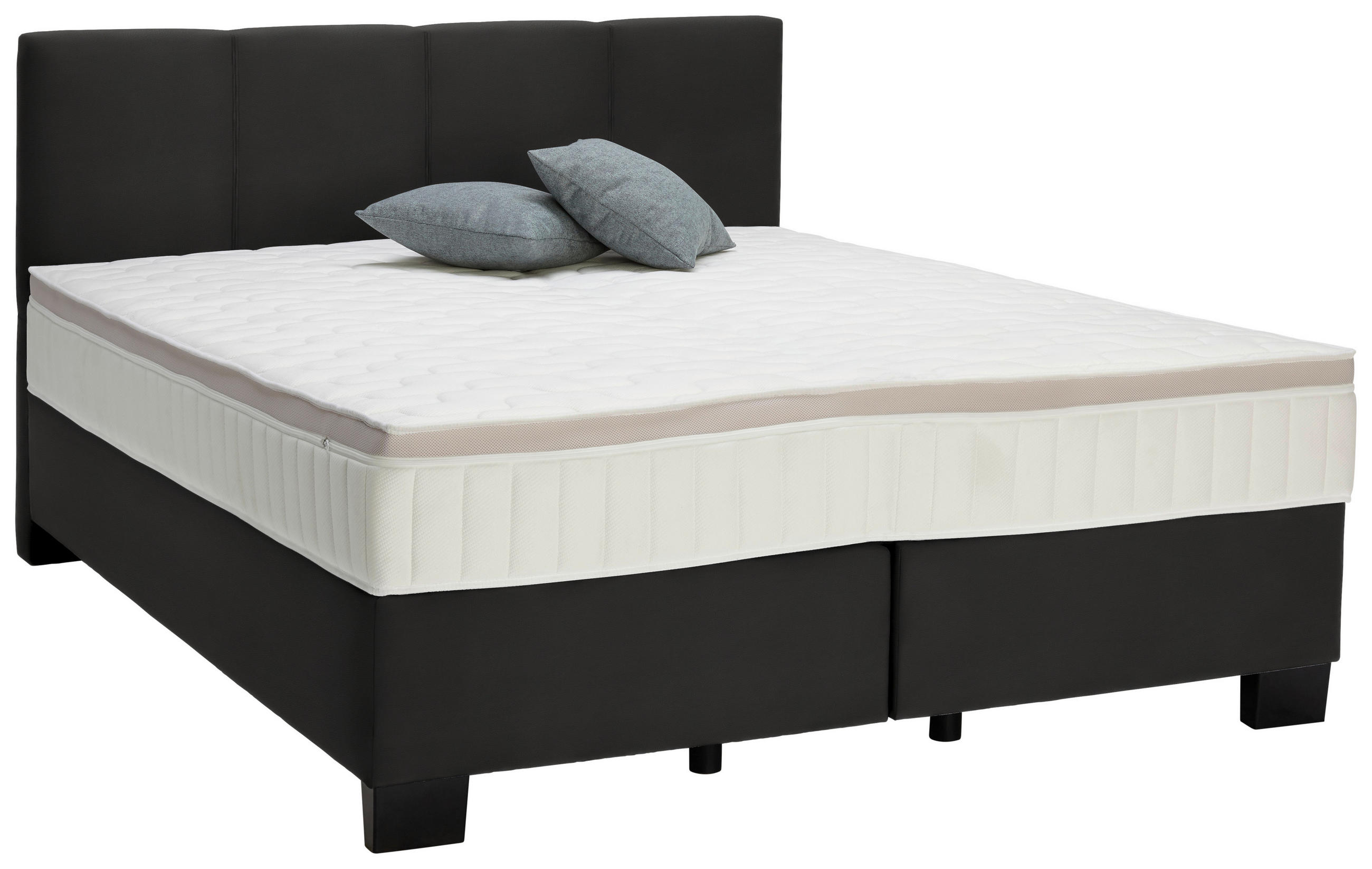 BOXSPRINGBETT 160/200 cm  in Schwarz  - Schwarz, Design, Kunststoff/Textil (160/200cm) - Hom`in