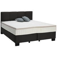 BOXSPRINGBETT 160/200 cm  in Schwarz  - Schwarz, Design, Kunststoff/Textil (160/200cm) - Hom`in