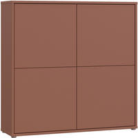 HIGHBOARD  124,5/121,5/34,9 cm  - Terracotta/Grau, MODERN, Holzwerkstoff/Kunststoff (124,5/121,5/34,9cm) - Carryhome