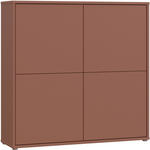 HIGHBOARD  124,5/121,5/34,9 cm  - Terracotta/Grau, MODERN, Holzwerkstoff/Kunststoff (124,5/121,5/34,9cm) - Carryhome