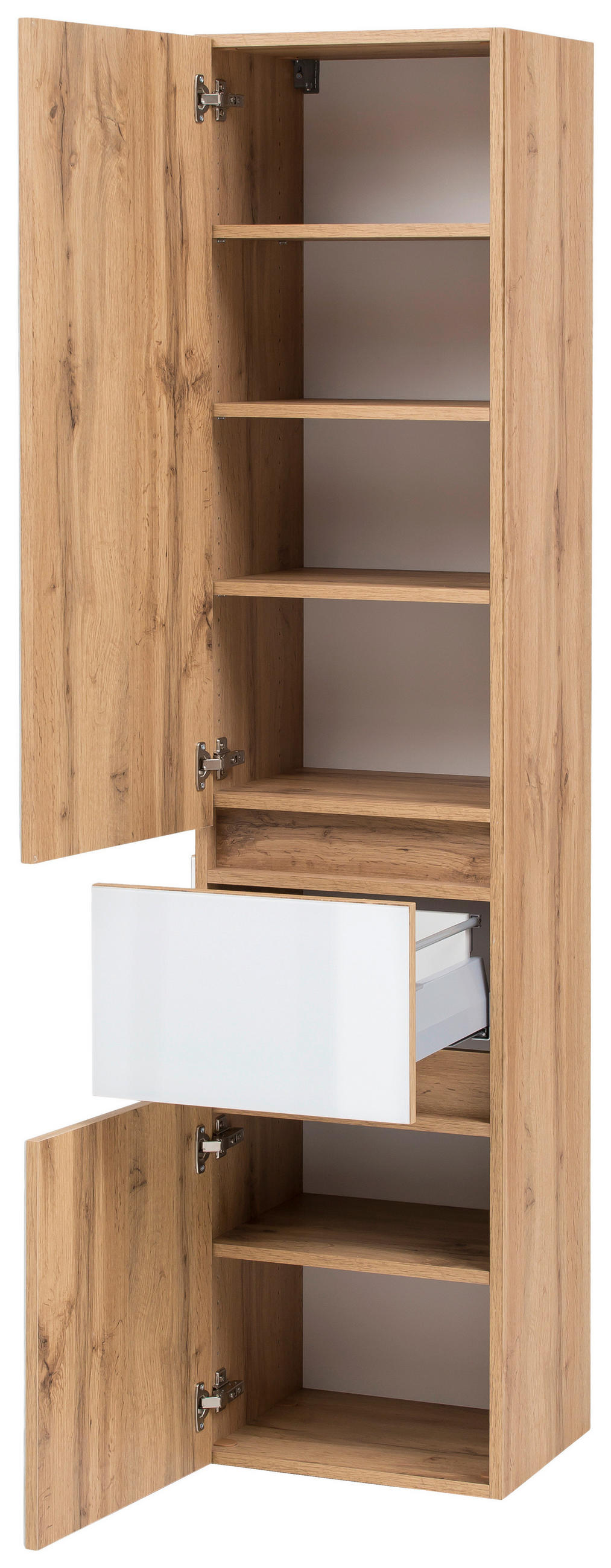 BADEZIMMER  in 120 cm  - Eichefarben/Weiß, KONVENTIONELL, Glas/Holzwerkstoff (120cm) - Held