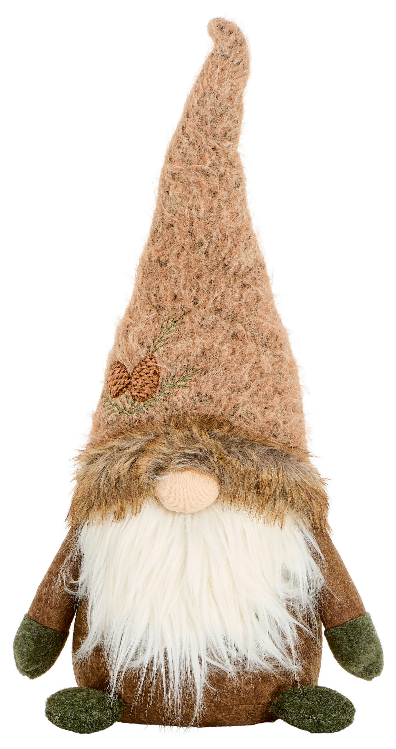 WICHTEL  - Dunkelbraun/Weiß, LIFESTYLE, Textil/Stein (28/51/16cm) - X-Mas