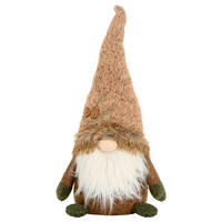 WICHTEL  - Dunkelbraun/Weiß, LIFESTYLE, Textil/Stein (28/51/16cm) - X-Mas