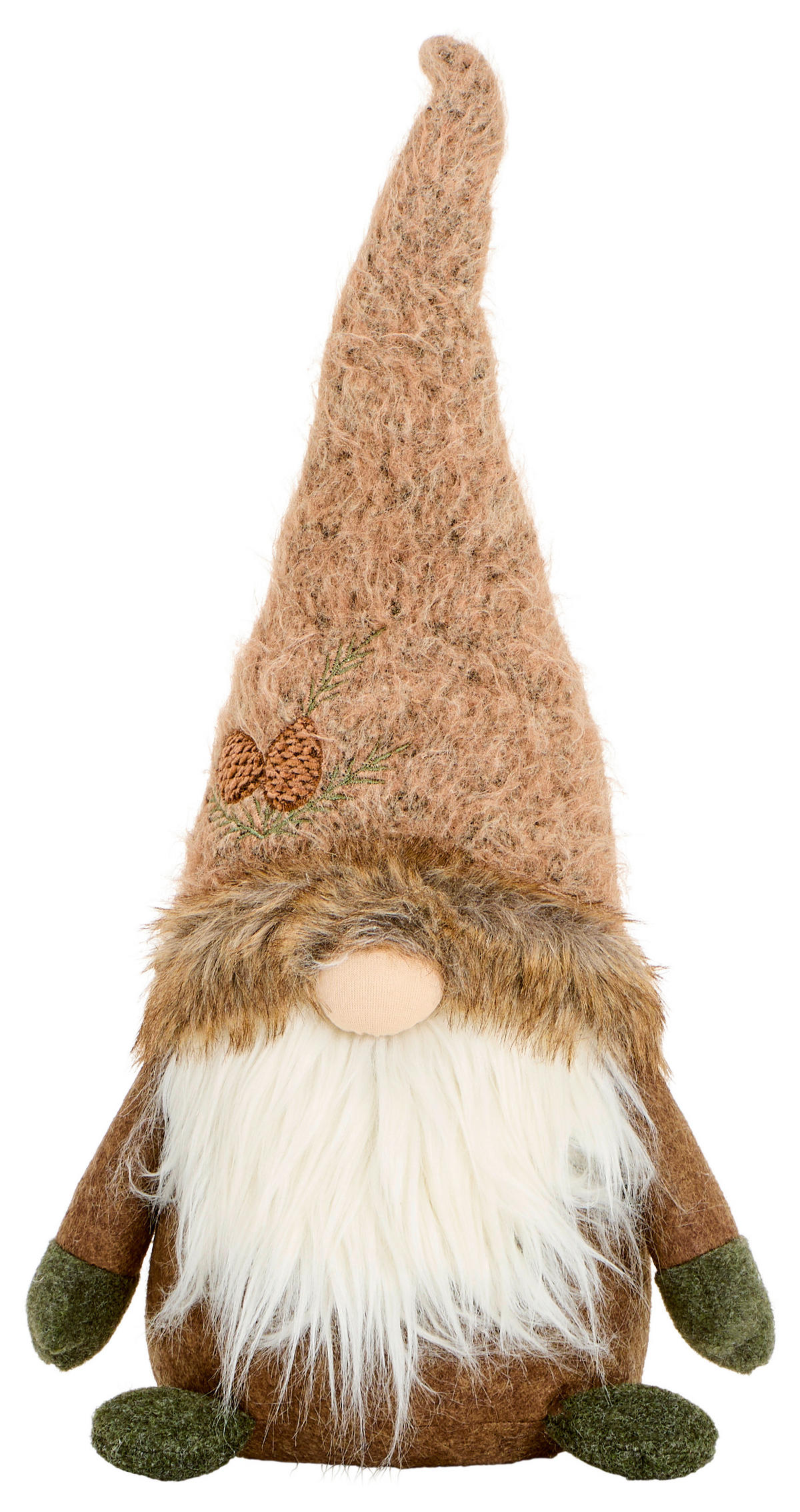 WICHTEL  - Dunkelbraun/Weiß, LIFESTYLE, Textil/Stein (28/51/16cm) - X-Mas