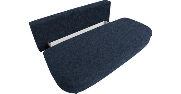 SCHLAFSOFA in Velours Dunkelblau - Schwarz/Dunkelblau, Design, Holz/Textil (213/89/105cm) - Novel