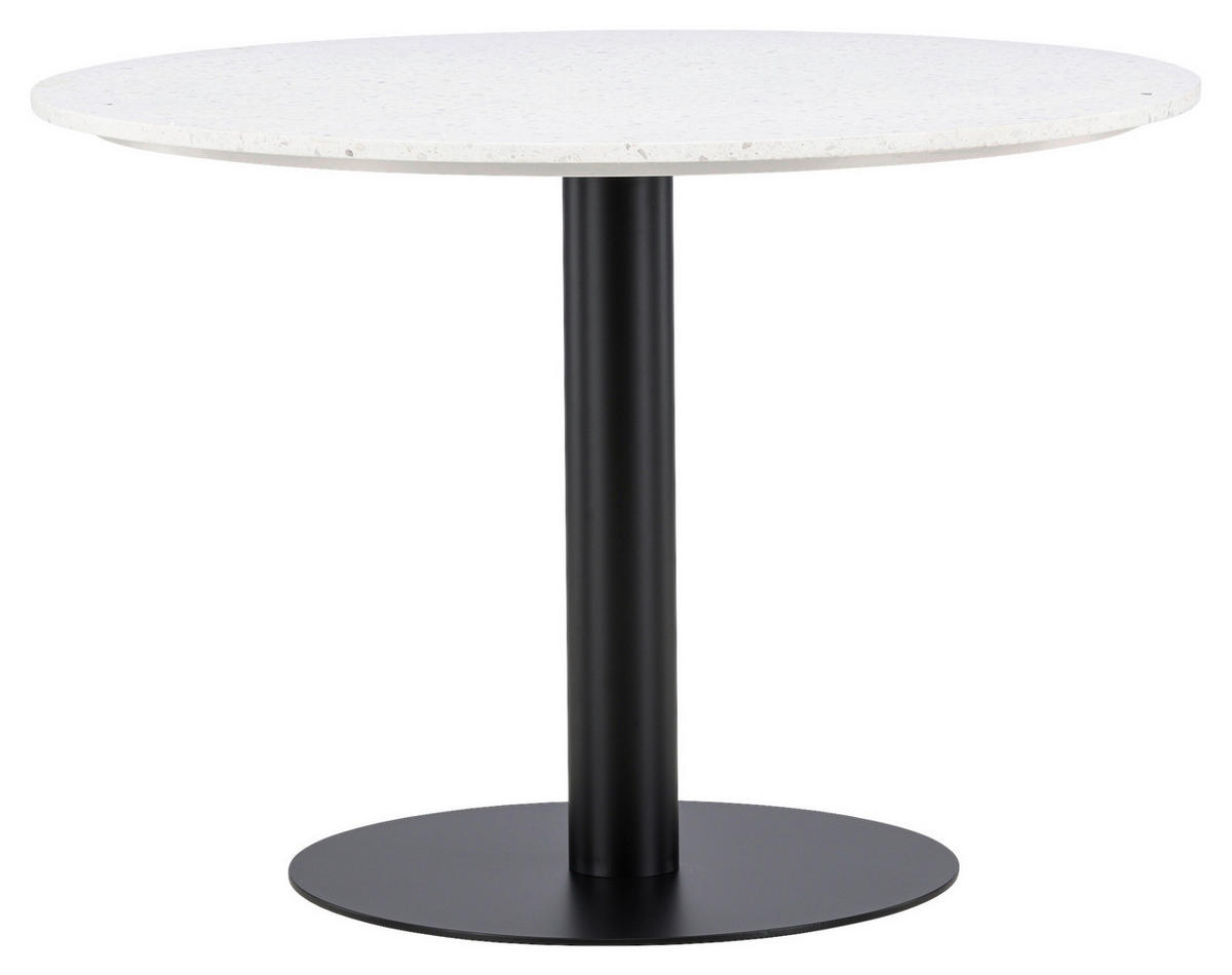 ESSTISCH in Metall, Stein 106/106/75 cm  - Schwarz/Weiß, Design, Stein/Metall (106/106/75cm) - Livetastic