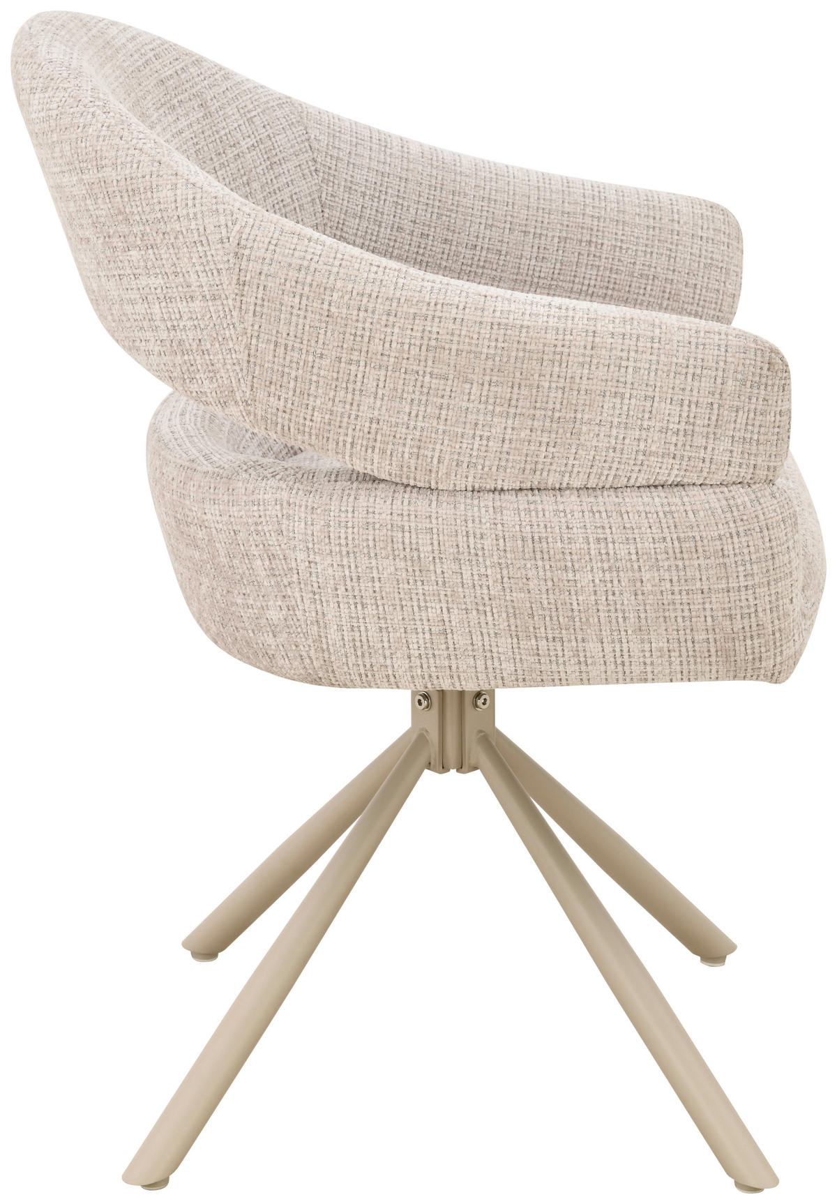 ARMLEHNSTUHL  Sitzfläche 360° drehbar Chenille  Beige  - Beige, MODERN, Holz/Textil (58/85/62cm) - Livetastic