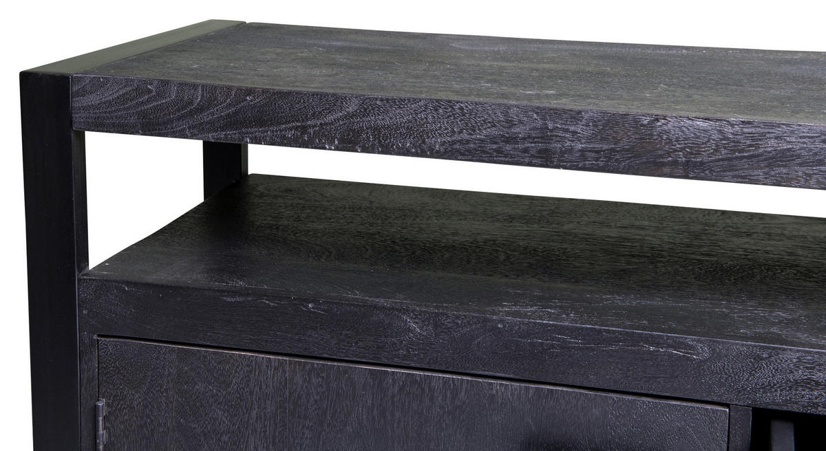 SIDEBOARD Norris 180/80/43 cm 3 Schublade(n)  - Schwarz, Basics, Holz/Metall (180/80/43cm) - Livetastic