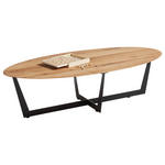 COUCHTISCH in Holz, Metall 120/60/33 cm  - Eichefarben/Schwarz, Design, Holz/Metall (120/60/33cm) - Hom`in