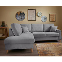 ECKSOFA in Chenille Dunkelgrau  - Dunkelgrau/Naturfarben, Konventionell, Holz/Textil (200/230cm) - Livetastic