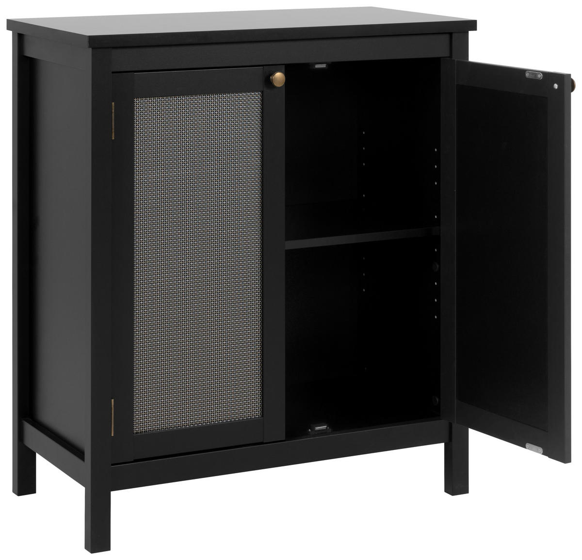 KOMMODE  in 80/90/40 cm  - Messingfarben/Schwarz, Trend, Holzwerkstoff/Metall (80/90/40cm) - MID.YOU