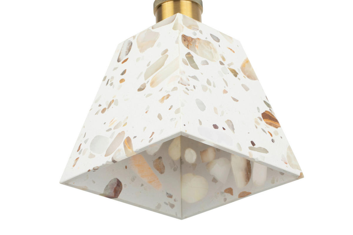 HÄNGELEUCHTE 15/15/120 cm   - Beige, Design, Stein/Metall (15/15/120cm) - Collet's Monde