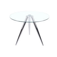 ESSTISCH in Glas 100/100/75 cm  - Chromfarben/Klar, MODERN, Glas/Metall (100/100/75cm) - Livetastic