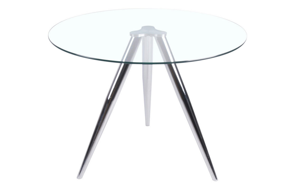 ESSTISCH in Glas 100/100/75 cm  - Chromfarben/Klar, MODERN, Glas/Metall (100/100/75cm) - Livetastic