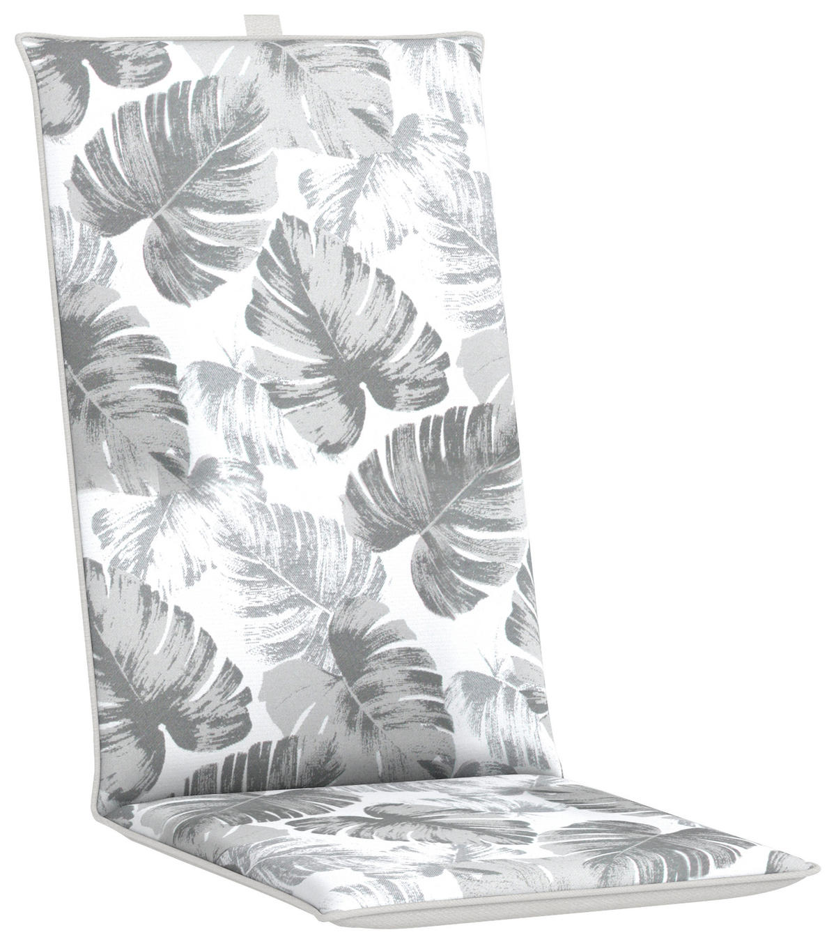 SESSELAUFLAGE in Grau, Weiß Blätter  - Weiß/Grau, Basics, Textil (48/5/120cm)