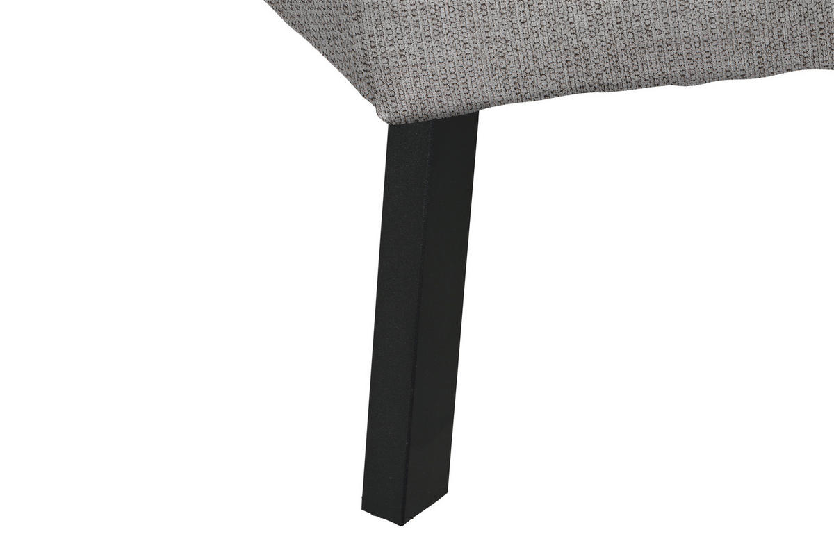 ECKSOFA in Webstoff Taupe  - Taupe/Schwarz, Design, Textil/Metall (280/205cm) - MID.YOU