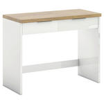 KONSOLENTISCH Weiß, Eichefarben  - Eichefarben/Alufarben, Design, Holzwerkstoff/Metall (104,3/45/79,7cm) - Xora