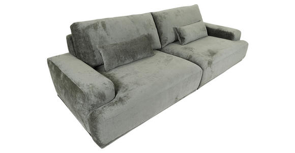 BIGSOFA Chenille Grün  - Schwarz/Grün, KONVENTIONELL, Kunststoff/Textil (282/73/115cm) - Carryhome