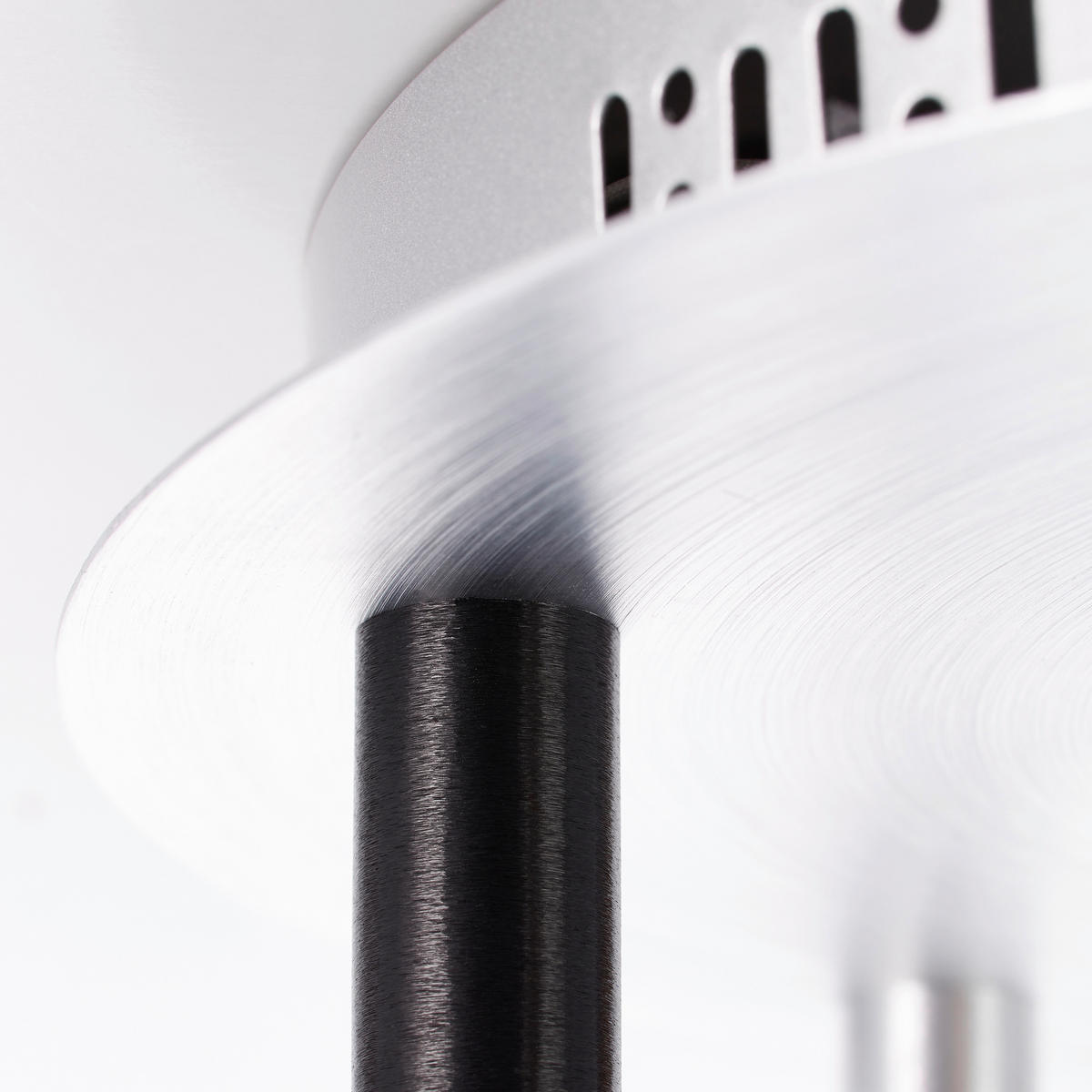 LED-DECKENLEUCHTE 40/21,5 cm   - Schwarz/Alufarben, Design, Kunststoff/Metall (40/21,5cm) - Brilliant