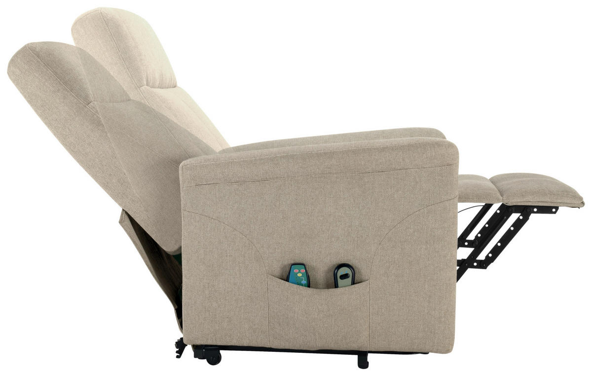 MASSAGESESSEL Mikrofaser Naturfarben    - Schwarz/Naturfarben, KONVENTIONELL, Kunststoff/Textil (72/102/86cm) - MID.YOU