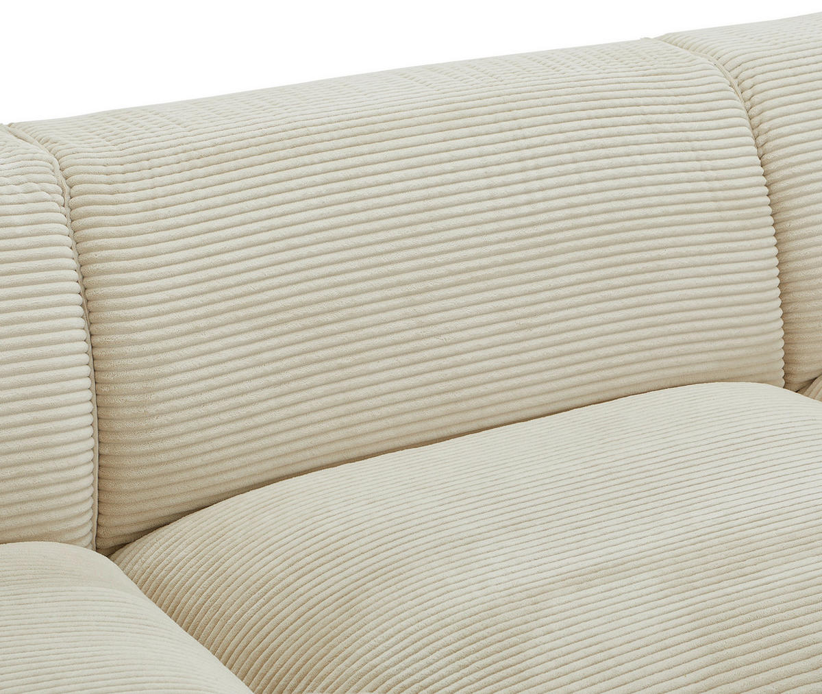 ECKSOFA in Cord Beige  - Beige/Schwarz, Design, Kunststoff/Textil (196/303cm) - Livetastic