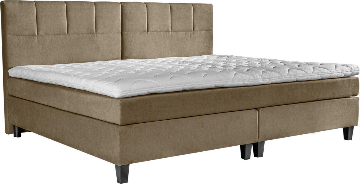 BOXSPRINGBETT 240/200 cm  in Hellbraun  - Wengefarben/Hellbraun, Trend, Holz/Textil (240/200cm) - Esposa