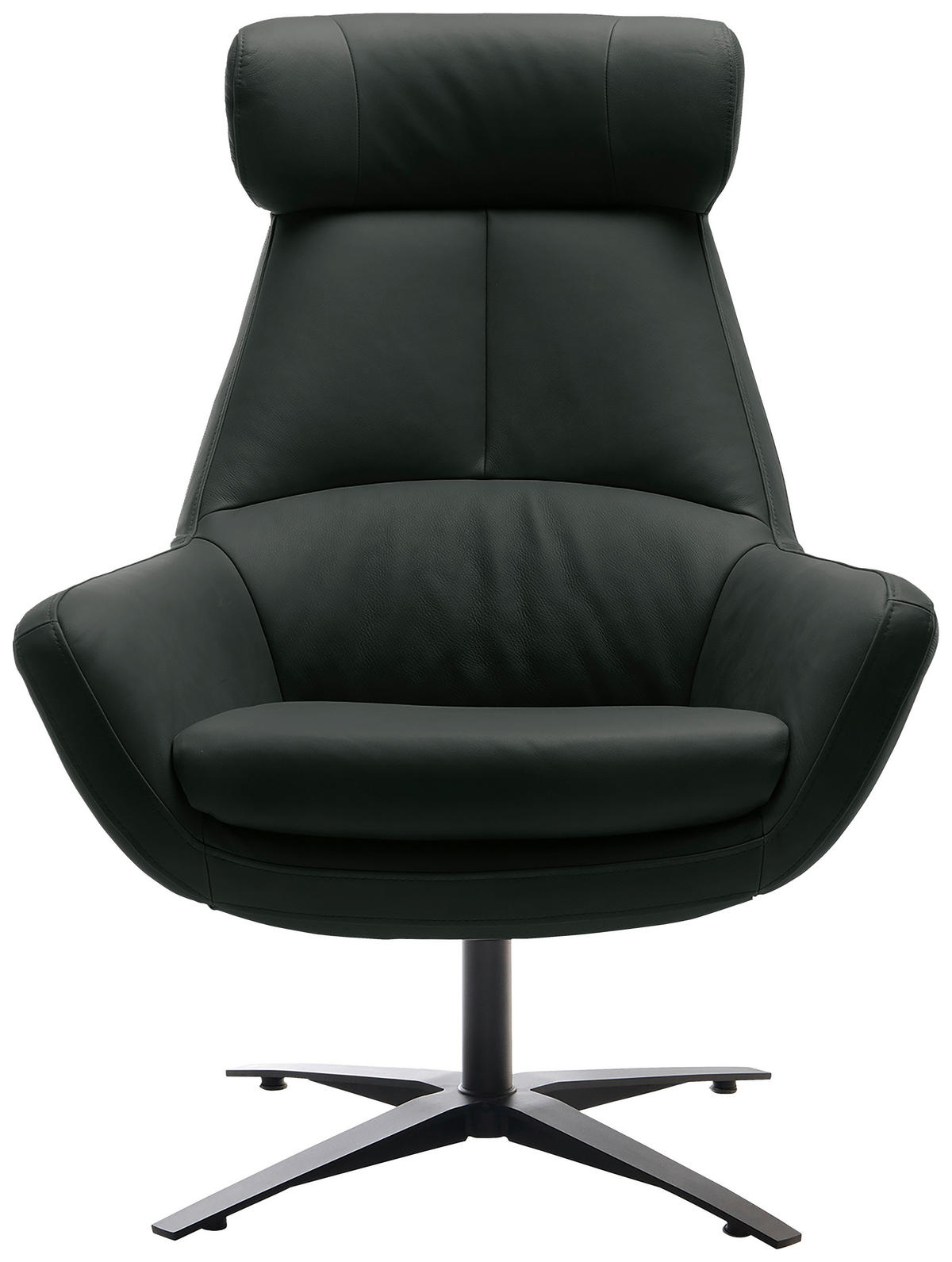 SESSEL Echtleder Schwarz  - Schwarz, Modern, Leder/Metall (81/112/83cm) - Trendmanufaktur