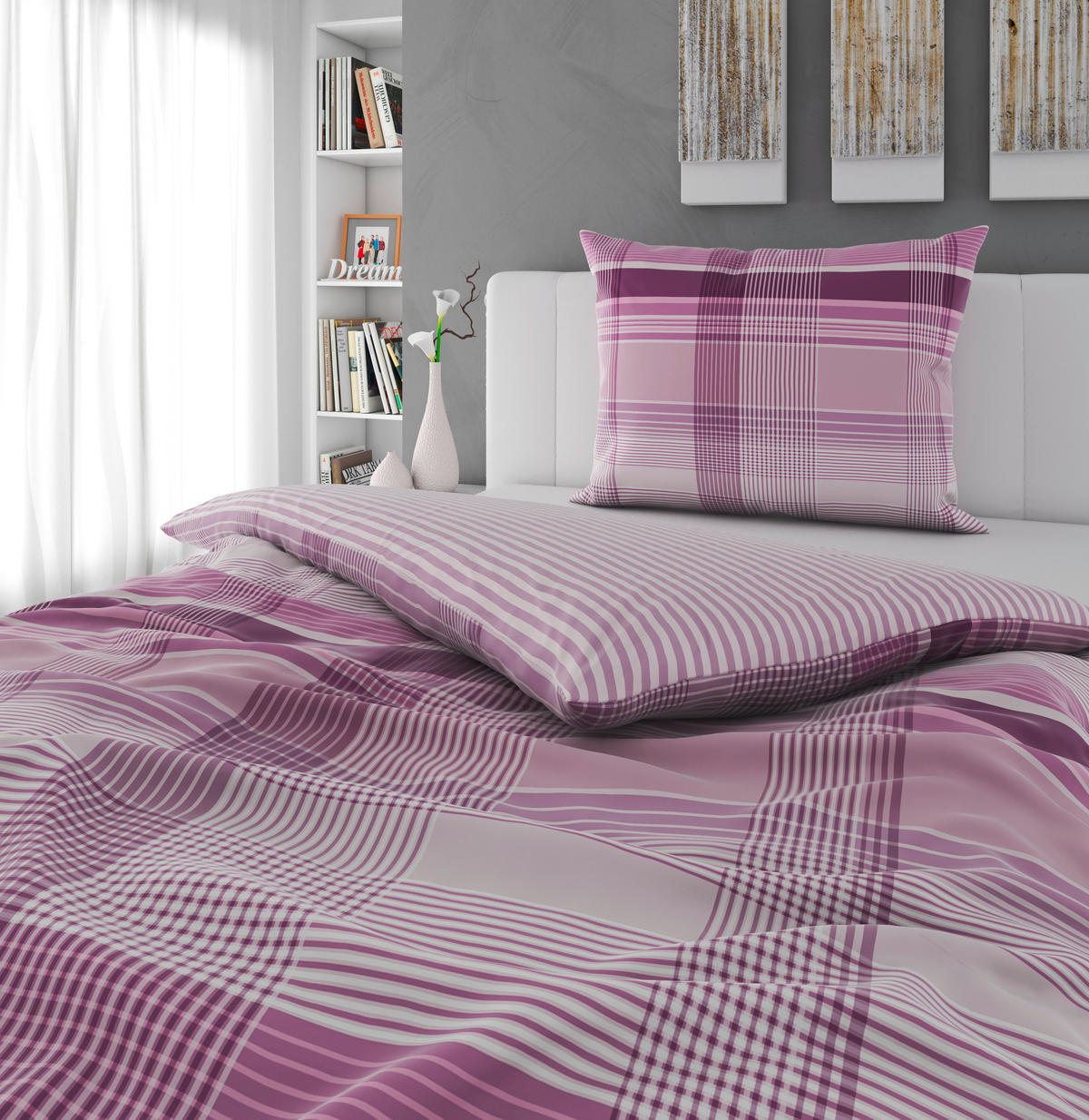 WENDEBETTWÄSCHE Satin 140/200 cm  - Mauve, KONVENTIONELL, Textil (140/200cm) - Novel