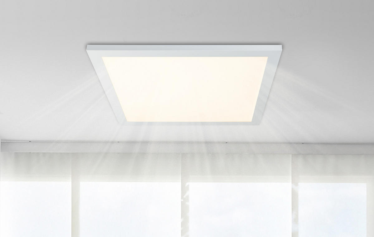 LED-DECKENLEUCHTE 45/45/5 cm   - Opal/Weiß, Basics, Kunststoff/Metall (45/45/5cm) - Globo