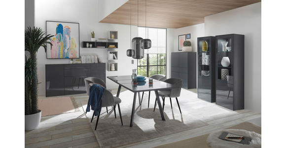 SIDEBOARD 179/89/42 cm in Anthrazit - Anthrazit/Schwarz, Design, Glas/Holzwerkstoff (179/89/42cm) - Novel