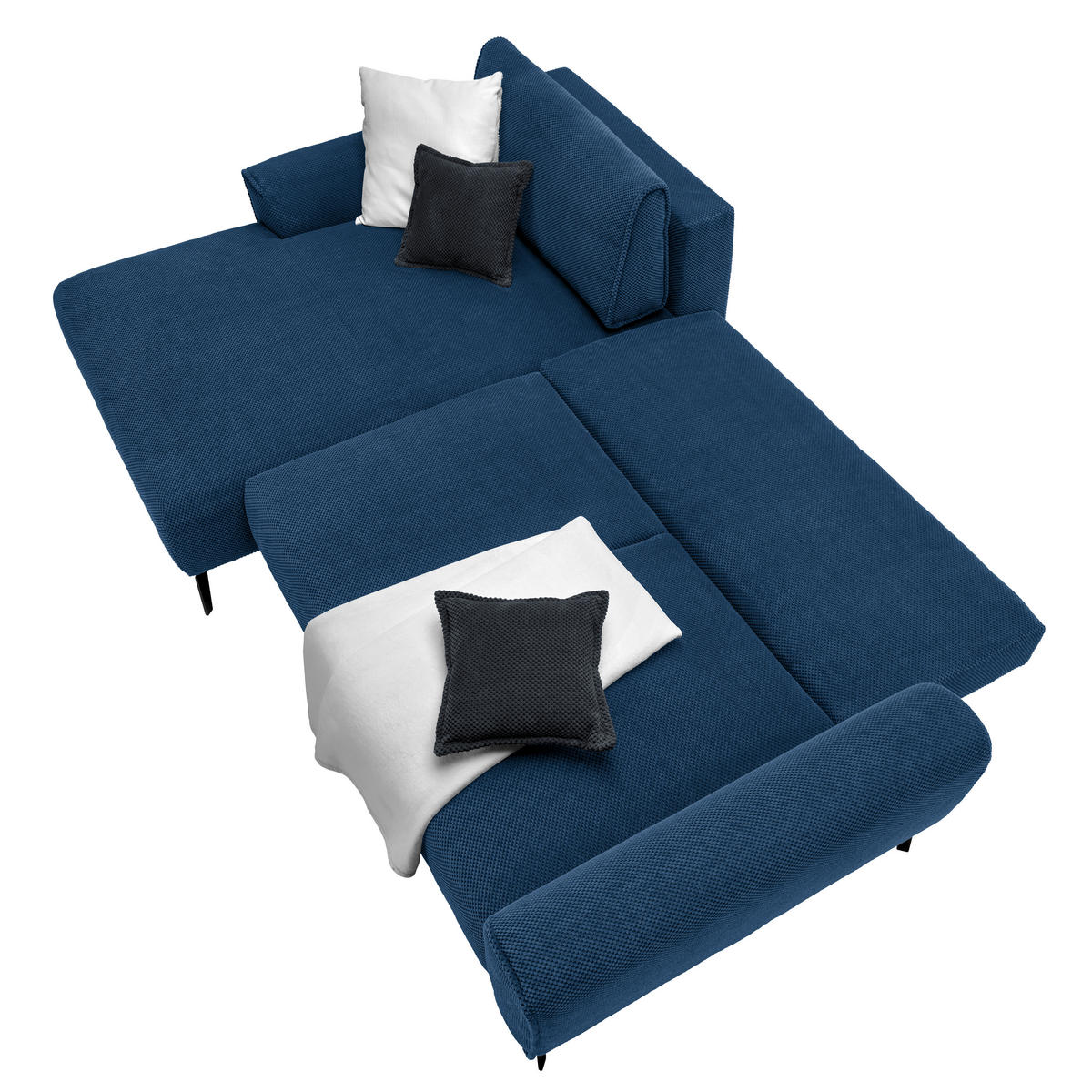 HÖRNSOFFA i vävt tyg blå  - blå/svart, Design, metall/textil (170/272cm) - Livetastic