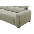 ECKSOFA Beige Mikrofaser Rücken echt, Relaxfunktion, Kopfteilverstellung  - Beige/Schwarz, Design, Holz/Textil (172/256cm) - Carryhome