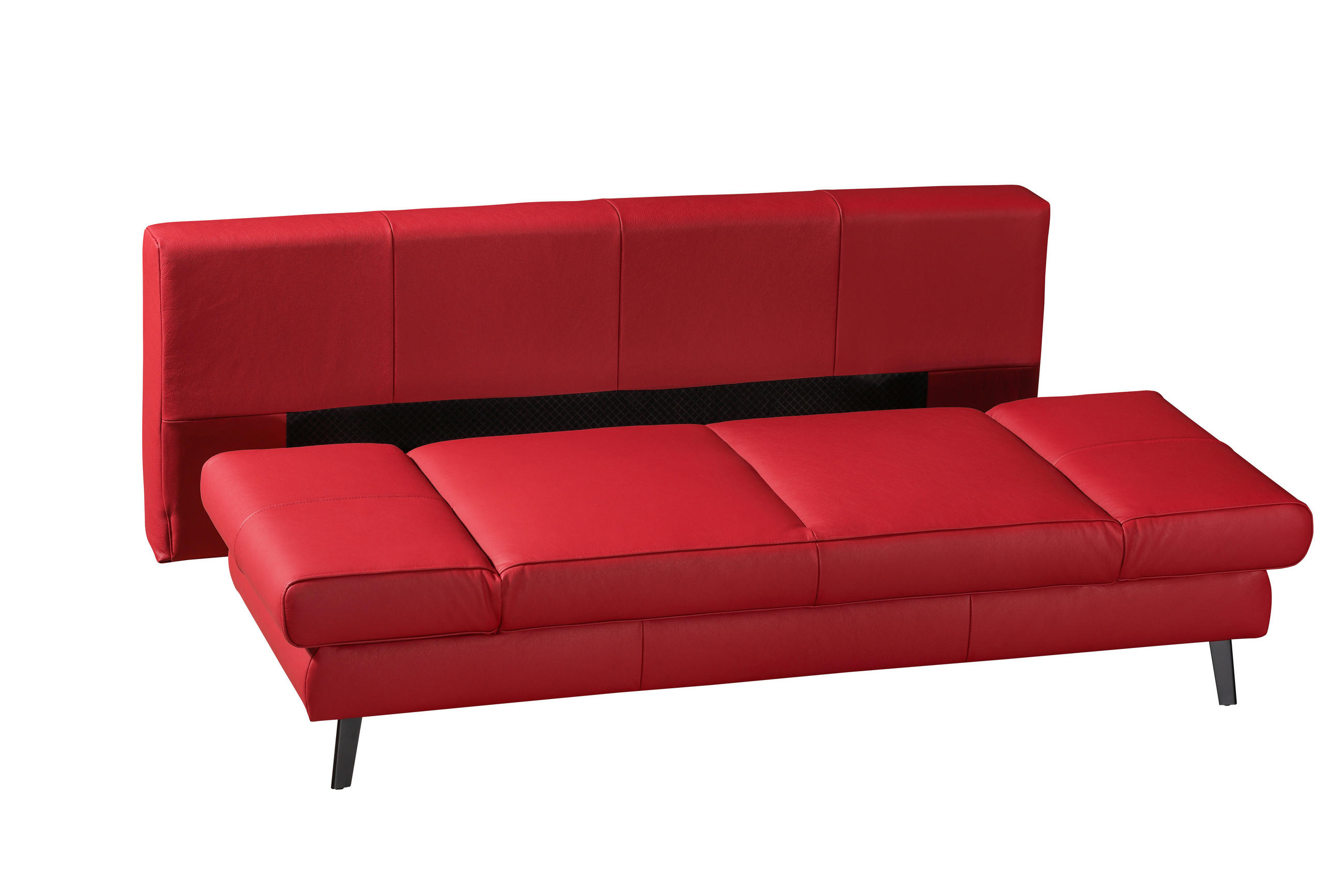 Thumbnail - Novel Schlafsofa, Rot, Leder, Echtleder, Rindleder, Uni, 2-Sitzer, 200x85x90 cm, Lederauswahl, Schlafen auf Sitzhöhe, Wo...